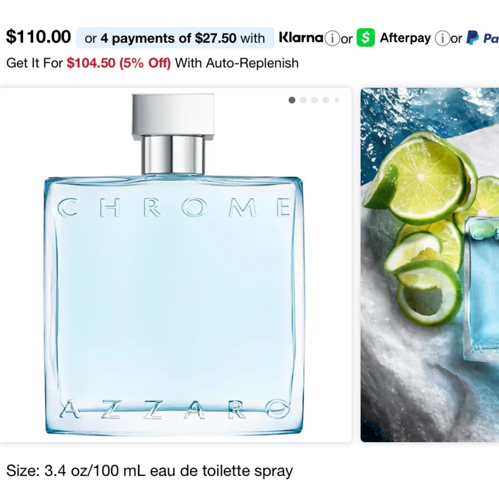 Azzaro Chrome Eau de Toilette Spray for Men - Blue